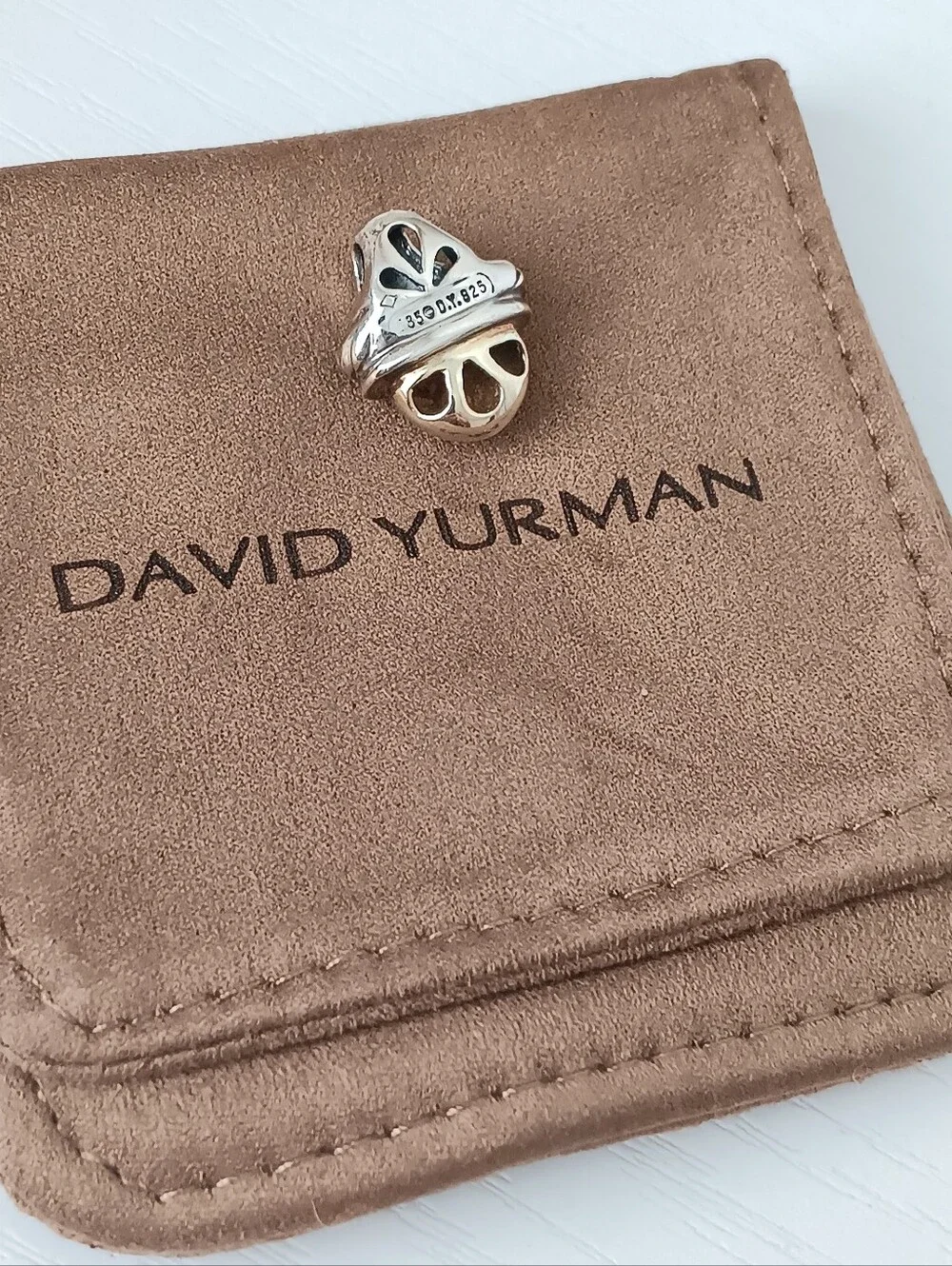 David Yurman Sterling Silver & 14k Gold Acorn Pendant Amulet